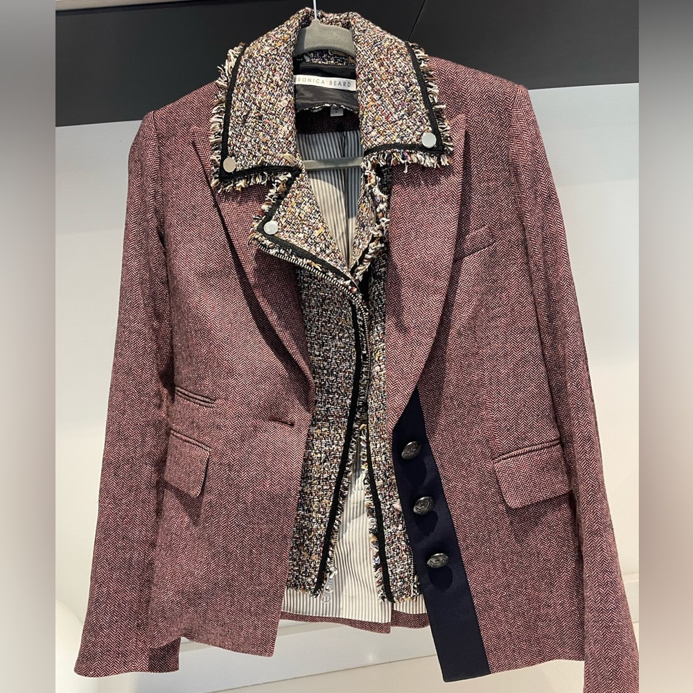 $348 Veronica Beard Theron Dickey jacket blazer insert luxury tweed Rare find!
